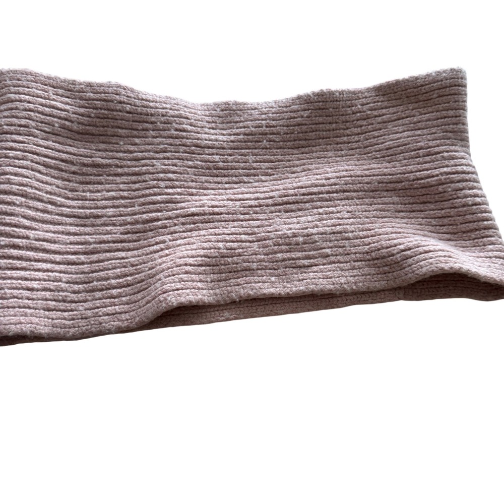 J.Crew Chunky Knit Ribbed Neck Warmer Scarf Dusty Rose Infinity Wool Cashmere